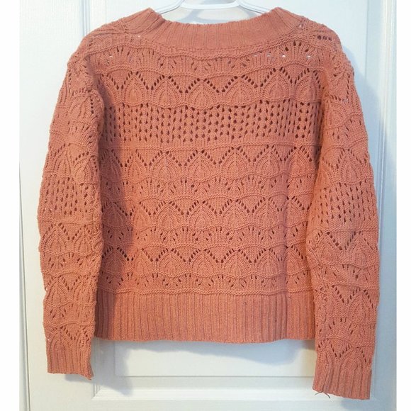 Peachy Pink Lace Trim Sweater - Picture 2 of 2
